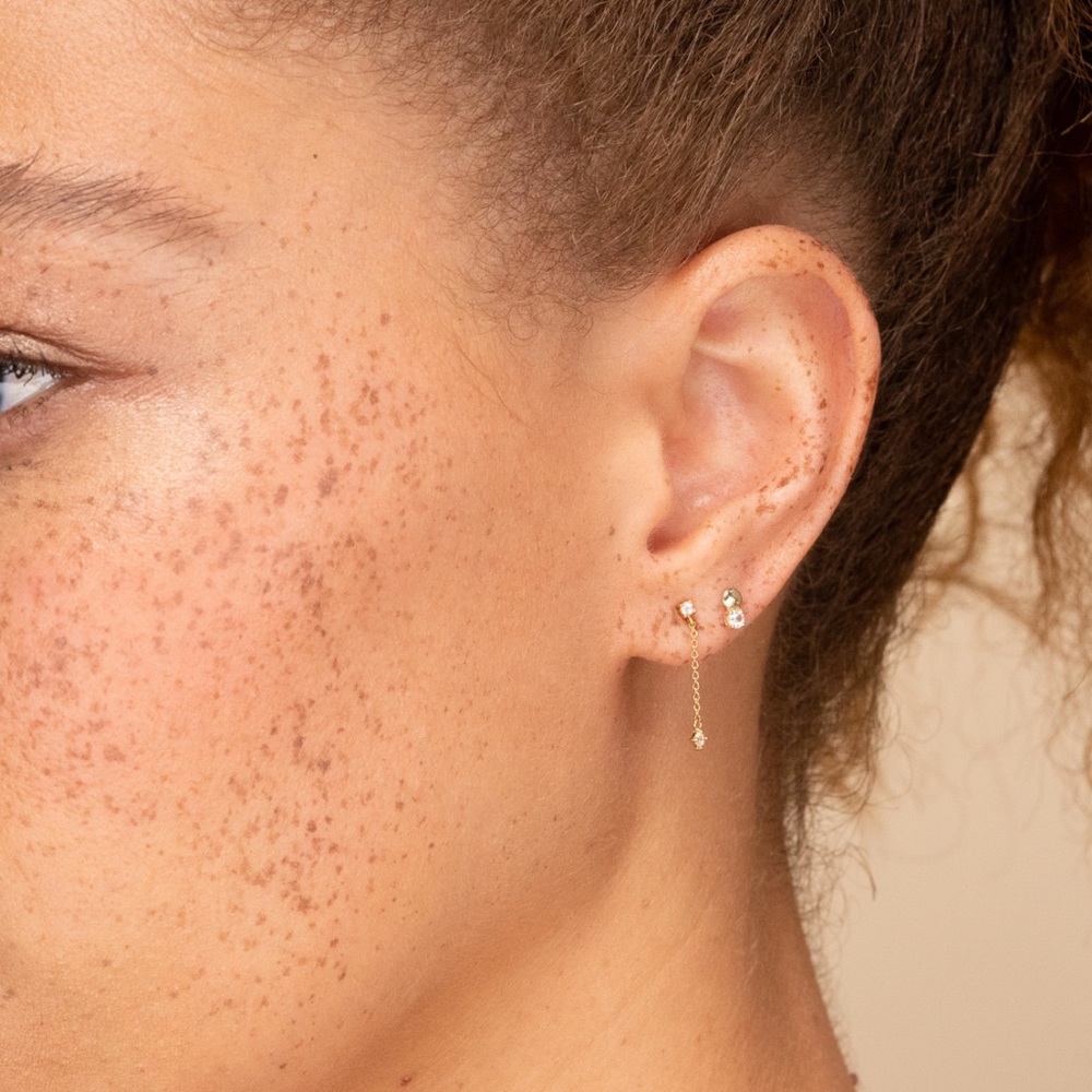 Mejuri Double Sapphire Chain Earrings